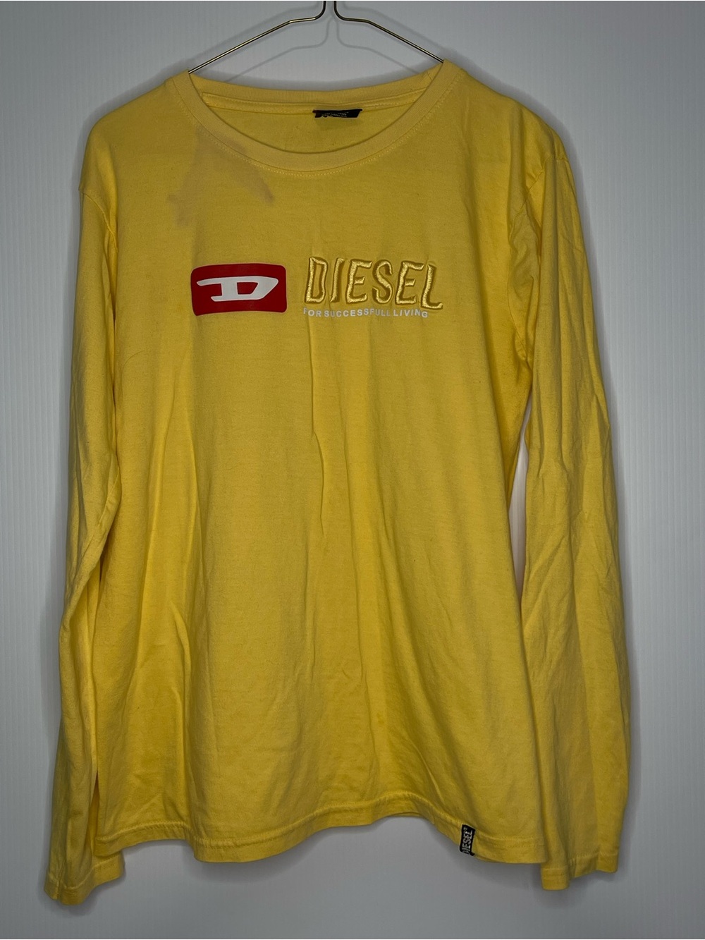 Diesel Yellow Long-Sleeve Logo Tee